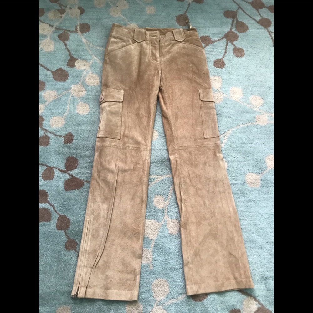Ladies Suede Cargo pants